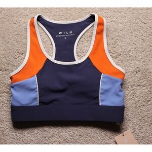 WILO Melbourne Australia Racerback Colorblock‎ Sports Bra Navy Orange Blue S